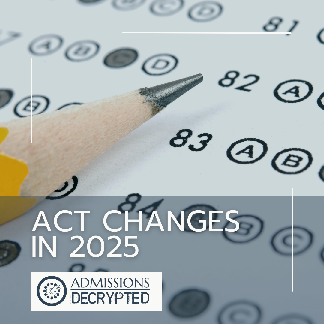 ACT Changes in 2025 A standardized test answer sheet and a sharp pencil.