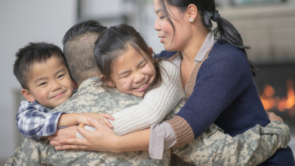 Military family with two children